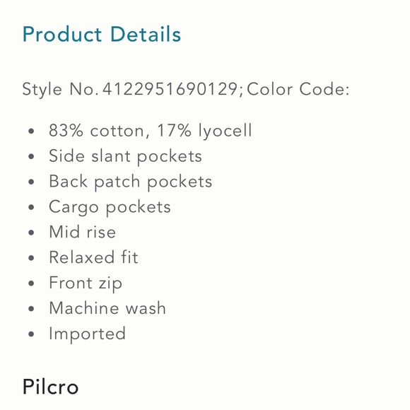 Pilcro Midrise Cargo Jeans Cabincore - Picture 2 of 7